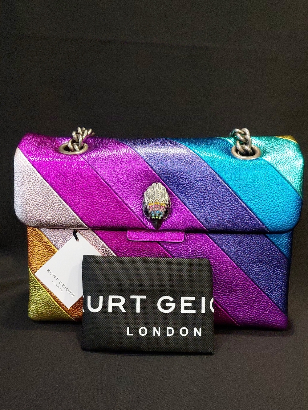 KURT GEIGER KONDON LARGE RAINBOW KENSINGTON SATCHEL - Picture 12 of 12